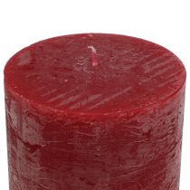 Artículo Velas de colores lisos rojo oscuro 50x100mm 4uds