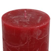 Artículo Velas de colores lisos rojo oscuro 60x80mm 4uds