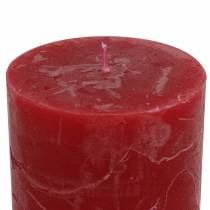 Artículo Velas de colores lisos rojo oscuro 70x80mm 4uds