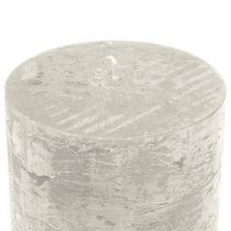 Artículo Velas unicolor gris 50x100mm 4uds