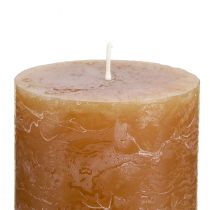 Artículo Velas de pilar de caramelo de color liso 70×80 mm, juego de 4 - Decoración rústica, ideal para Adviento, hechas a mano