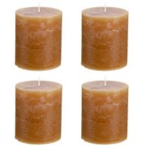 Artículo Velas de pilar de caramelo de color liso 70×80 mm, juego de 4 - Decoración rústica, ideal para Adviento, hechas a mano