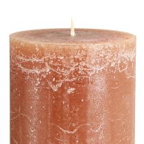 Artículo Velas de pilar de caramelo de color sólido, 85 x 200 mm, juego de 2, rústicas y románticas para decoración e iluminación.