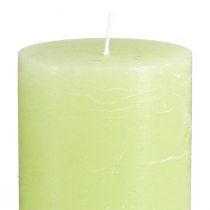 Artículo Juego de 4 velas de pilar verde lima - Elegantes velas para decoración de mesa y ambiente hogareño, 70 x 120 mm - Ideales para celebraciones y uso diario