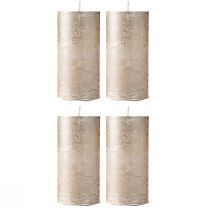 Artículo Velas de color liso platino 50x100mm 4 uds
