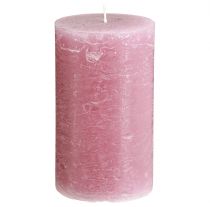 Artículo Velas lisas velas de pilar rosa rosa viejo 70×120mm 4 piezas