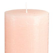 Artículo Velas de pilar rosas 70x120 mm - Juego de 4 Velas decorativas de color rosa claro para romance y comodidad, decoración de bodas