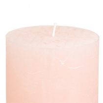 Artículo Velas románticas de pilar de color rosa liso, rosa claro, 70×80 mm, juego de 4 - Velas decorativas para un ambiente acogedor