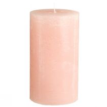 Artículo Velas de colores lisos velas de pilar rosa rosa claro 85×150mm 2 piezas