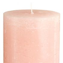 Artículo Velas de pilar rosas de 85×150 mm, color liso, juego de 2, ideales para decoración y romance.