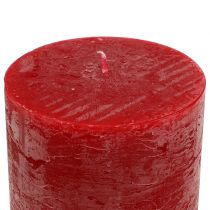 Artículo Velas de colores sólidos rojo 50x100mm 4pcs