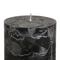 Artículo Velas de pilar negras macizas de 70×80 mm, juego de 4: elegantes velas decorativas para coronas de Adviento y Halloween.