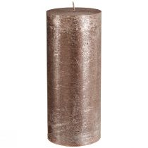 Artículo Velas de pilar de color liso cobre 85mmx200mm 2 piezas