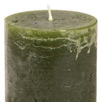 Artículo Juego de 12 velas de pilar de color sólido en verde, 60x100 mm, decoración romántica, de larga duración, para decoración del hogar y celebraciones.