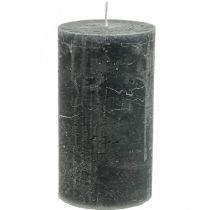 Artículo Velas de color liso antracita velas de pilar 85×150mm 2ud