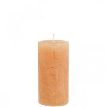 Artículo Velas de colores sólidos Velas de pilar naranja melocotón 50×100mm 4pcs