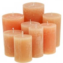 Artículo Velas de colores lisos Naranja Melocotón Varios tamaños