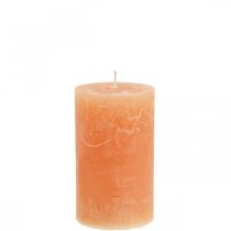 Artículo Velas de colores sólidos Velas de pilar naranja melocotón 60×100mm 4pcs