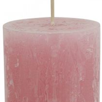 Artículo Velas de Colores Rosa Rústica Autoextinguible 60×110mm 4uds