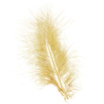 Artículo Plumas reales para manualidades en amarillo claro, 5 cm – 10 cm, 20 g