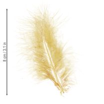 Artículo Plumas reales para manualidades en amarillo claro, 5 cm – 10 cm, 20 g