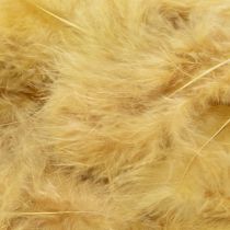 Artículo Plumas reales para manualidades en amarillo claro, 5 cm – 10 cm, 20 g