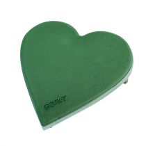 Corazón de espuma floral con sistema click espuma floral verde 20cm 2uds