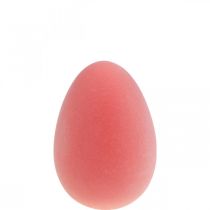 Artículo Huevo de Pascua decoración huevo plástico naranja albaricoque flocado 25cm
