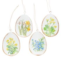 Artículo Huevos de Pascua con flores primaverales, ideales para ramos de Pascua o ventanas, 8cm, 8 piezas