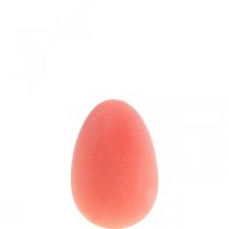 Huevo de pascua decoración huevo naranja albaricoque plastico flocado 20cm