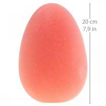 Huevo de pascua decoración huevo naranja albaricoque plastico flocado 20cm