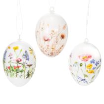 Artículo Huevos de Pascua con motivos primaverales y florales, decoración de Pascua de alta calidad, 6 cm, 6 piezas