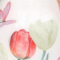 Artículo Decoración de huevo de Pascua, motivo de tulipán con cinta para colgar y decoración primaveral, 6 cm, 12 piezas