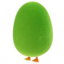 Artículo Huevo de Pascua decoración con patas Decoración de huevo de Pascua huevo verde H13cm 4 piezas