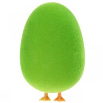 Artículo Huevo de Pascua decoración con patas Decoración de huevo de Pascua huevo verde H13cm 4 piezas