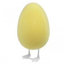 Huevo decorativo con patas decoración de mesa amarillo Pascua figura decorativa huevo Al 25cm
