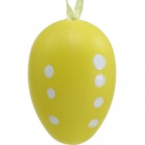 Mini huevo de Pascua para colgar punteado amarillo, rojo, naranja H4cm 24p