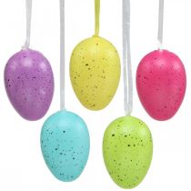 Huevo de pascua para colgar huevo de plastico colores surtidos H6cm 12 piezas