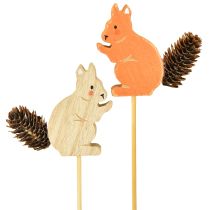 Artículo Tapones decorativos de flores de ardilla de madera, 9 x 8 x 1,5 cm, 12 unidades