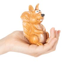 Artículo Figura de ardilla sentada para decoración otoñal, 10 cm.