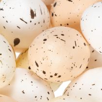 Artículo Huevos de Pascua decorativos con superficie moteada para arreglos primaverales, 3 cm, 24 piezas