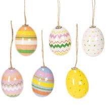 Artículo Adornos de huevos de Pascua, perfectos para decorar árboles y ramas de Pascua, 6 cm, 12 piezas