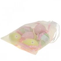Artículo Huevos de Pascua para colgar huevos decorativos coloridos Ø4cm H6cm 6 piezas