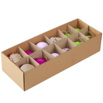 Artículo Huevos de Pascua decorativos en forma de cáscara de huevo para colgar de colores Ø3,5cm 12 piezas