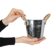Artículo Cubo con asas de cuerda Ø14cm H12cm