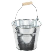 Artículo Cubo de Ø14cm H12cm, 6 unidades. Zinc, brillante.