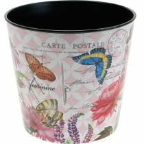 Macetero estampado flores plastico Ø17 × H15.5cm macetero