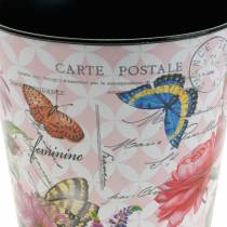 Macetero estampado flores plastico Ø17 × H15.5cm macetero
