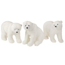 Artículo Figuras decorativas oso polar de pie y sentado blanco 16/20cm 3uds