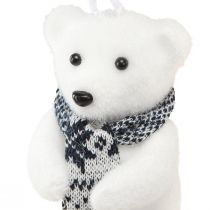 Artículo Decoración de oso polar para colgar figuras de decoración invernal 11×7cm 4uds